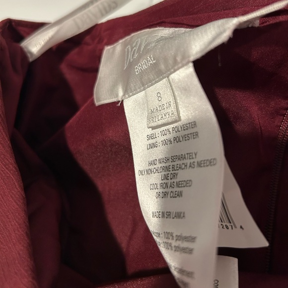 David’s Bridal One Shoulder Burgundy/Wine Dress - Picture 9 of 11